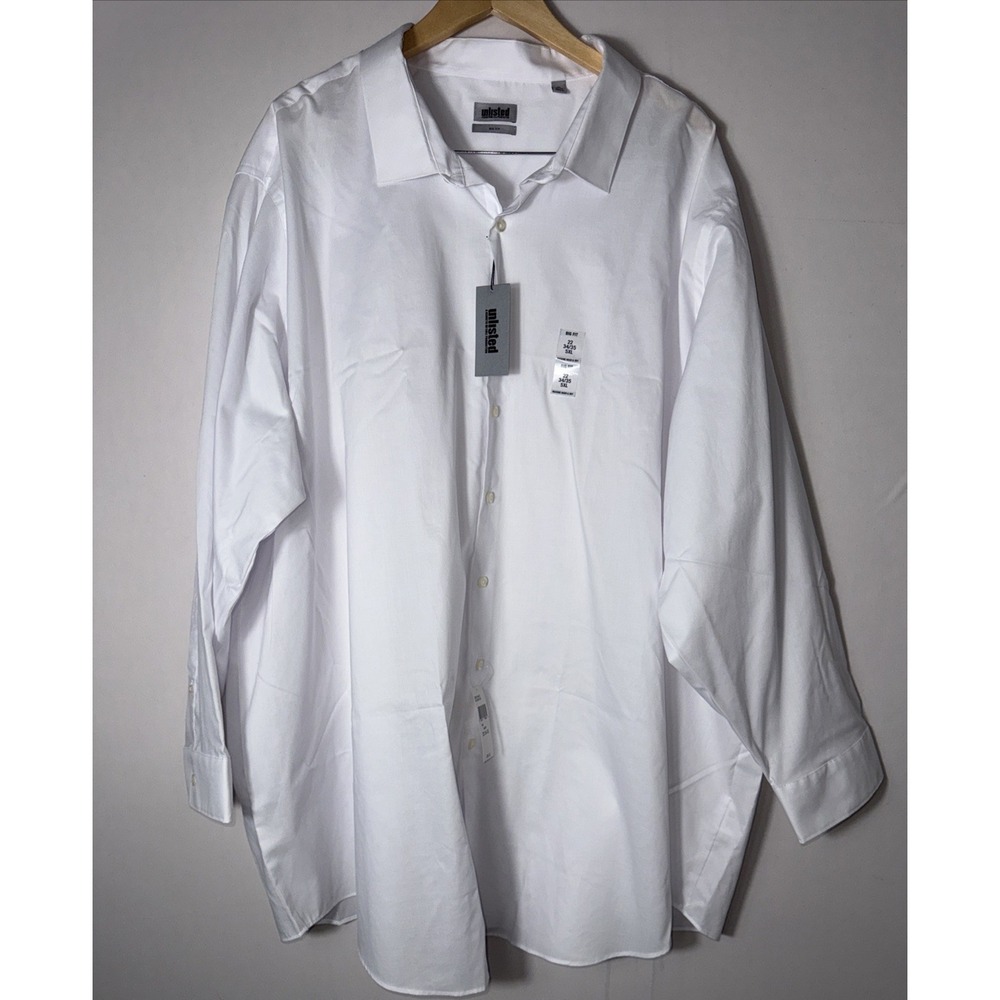 Kenneth Cole Unlisted Mens Dress Shirt Big Fit Sz 5XL 22 34/35 Button Down White